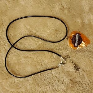 Handmade Harley Davidson Guitar Pick Necklace